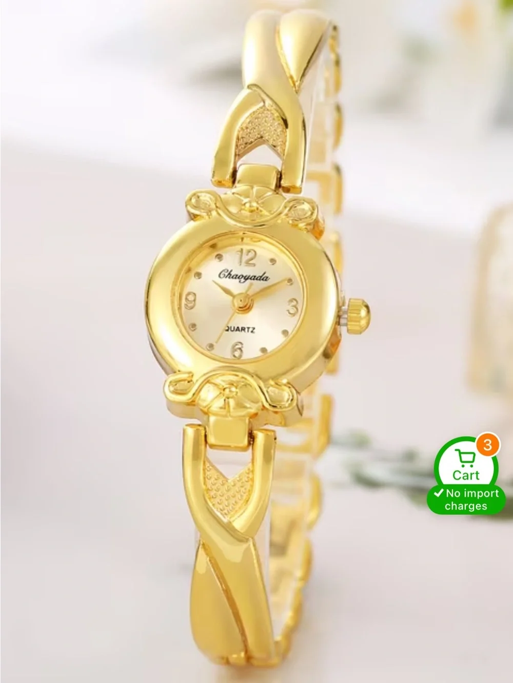 Chasyoda Women's Gold Bracelet Quartz Watch